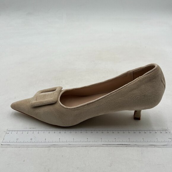 Wo Wagas Women's Nude Pointed Toe Pumps KItten Heels Wedding Party Dress Shoes - Picture 1 of 7